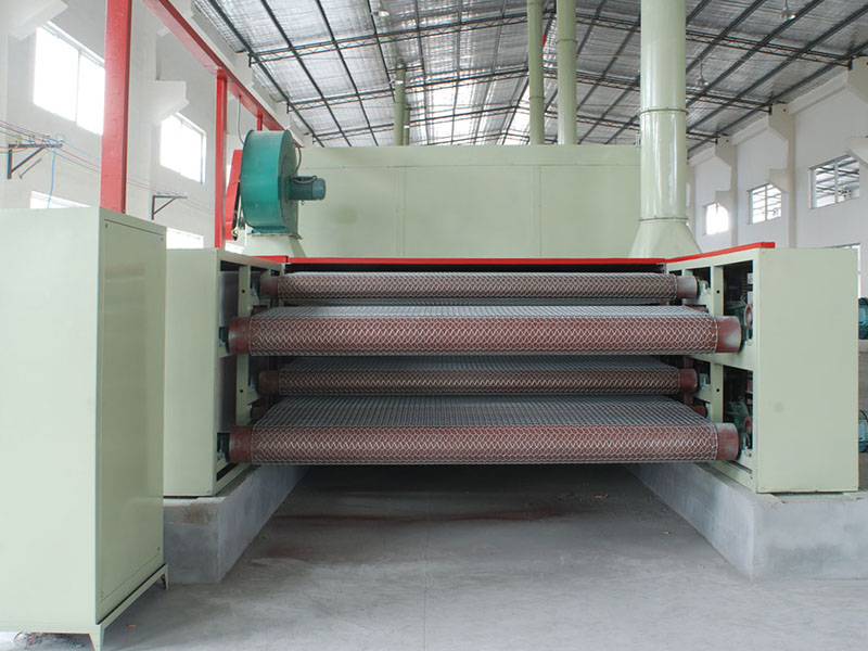 Two layer mesh belt veneer dryer